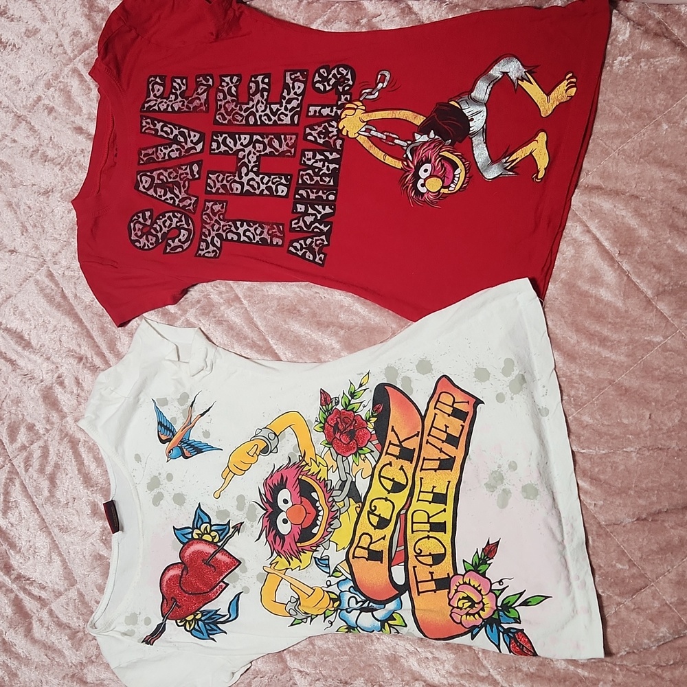 The Muppets Animal T-Shirts - White and Red MED fits Women Who Wears SMALL
